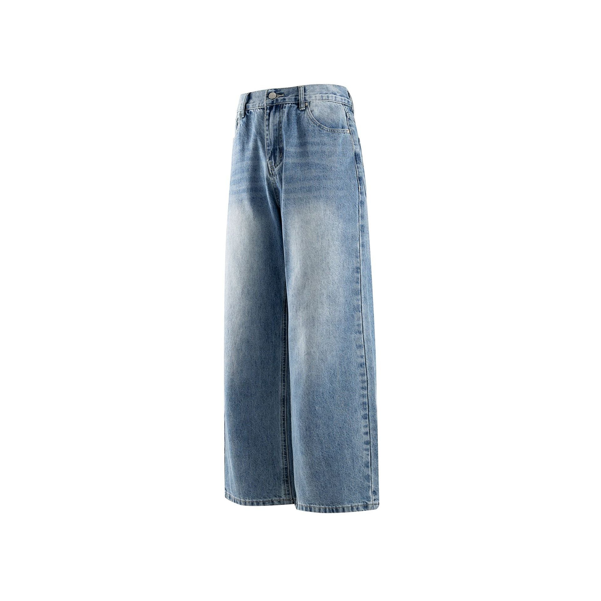 Retro Simple Loose Washed Design Jeans