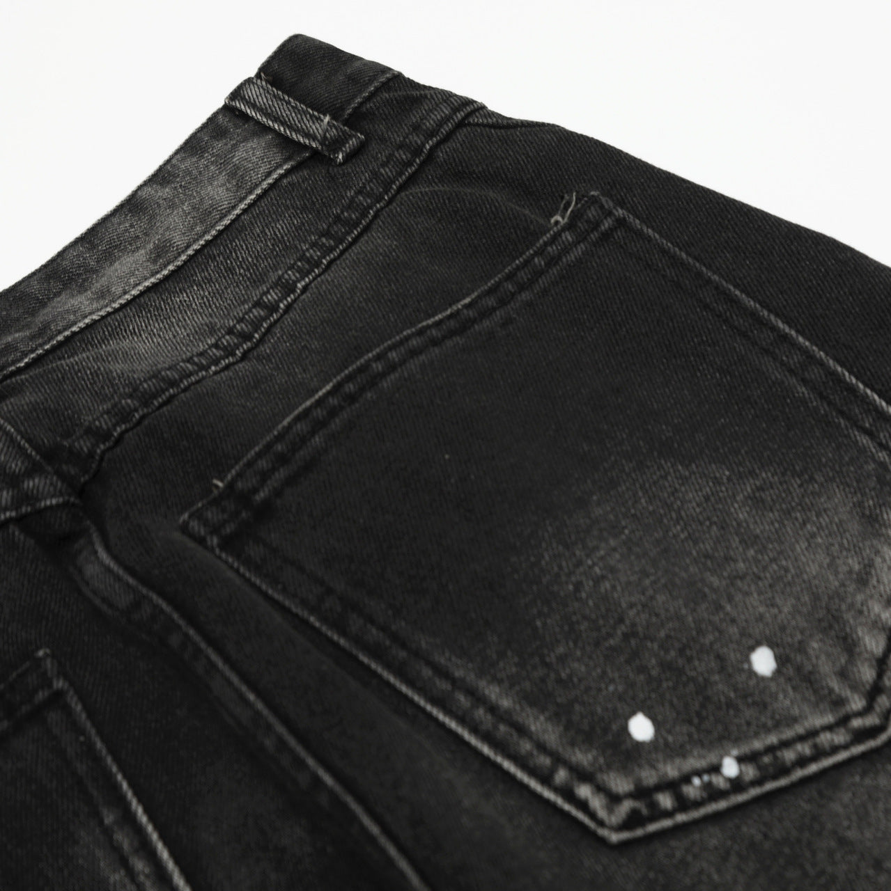 Washed Printed Straight Jeans