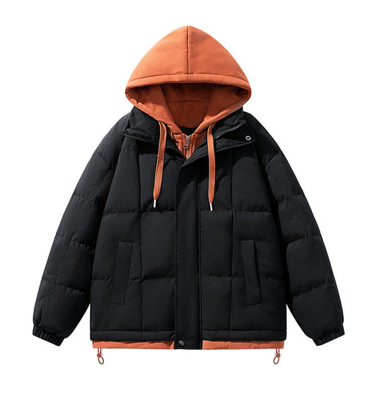 Faux Two-Piece Cotton Jacket - Loose and Thick Casual Cotton Jacket for Couples