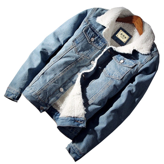 Men's Warm Denim Jacket - Premium Japanese Craftsmanship