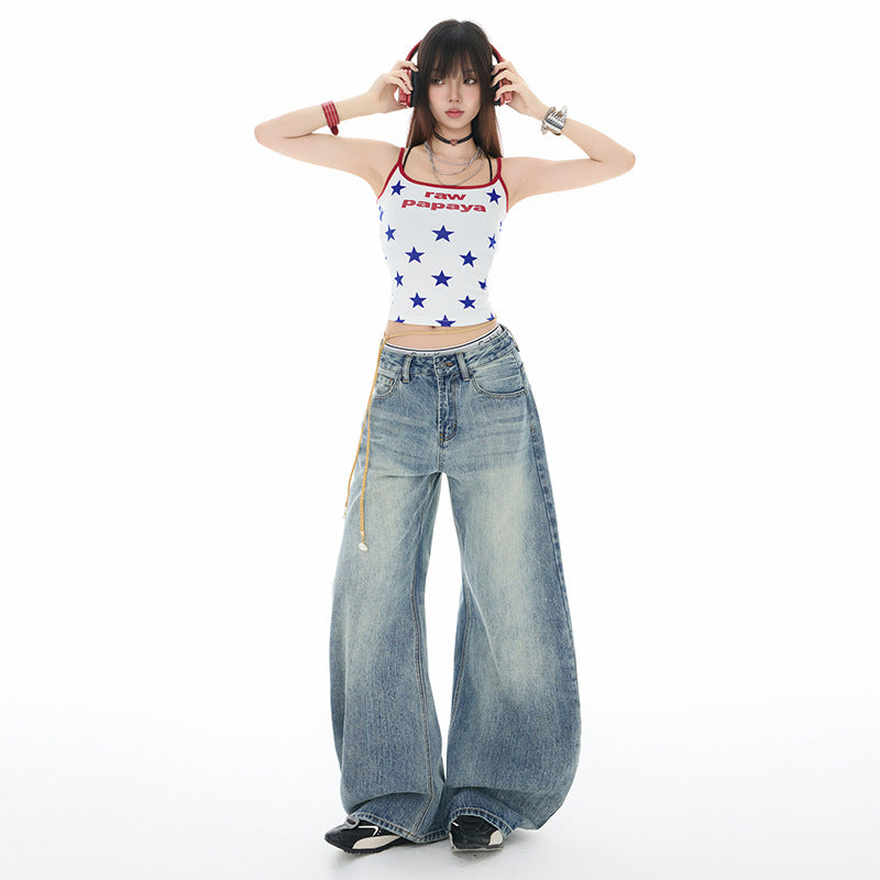 Women's Washed Tapered Denim Pants – Casual & Versatile