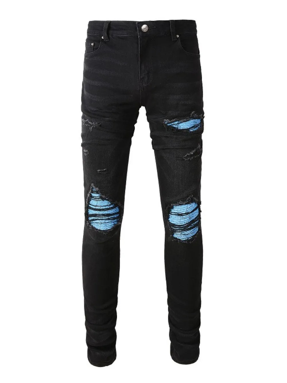 Men's Distressed Skinny Jeans - Premium Japanese Denim