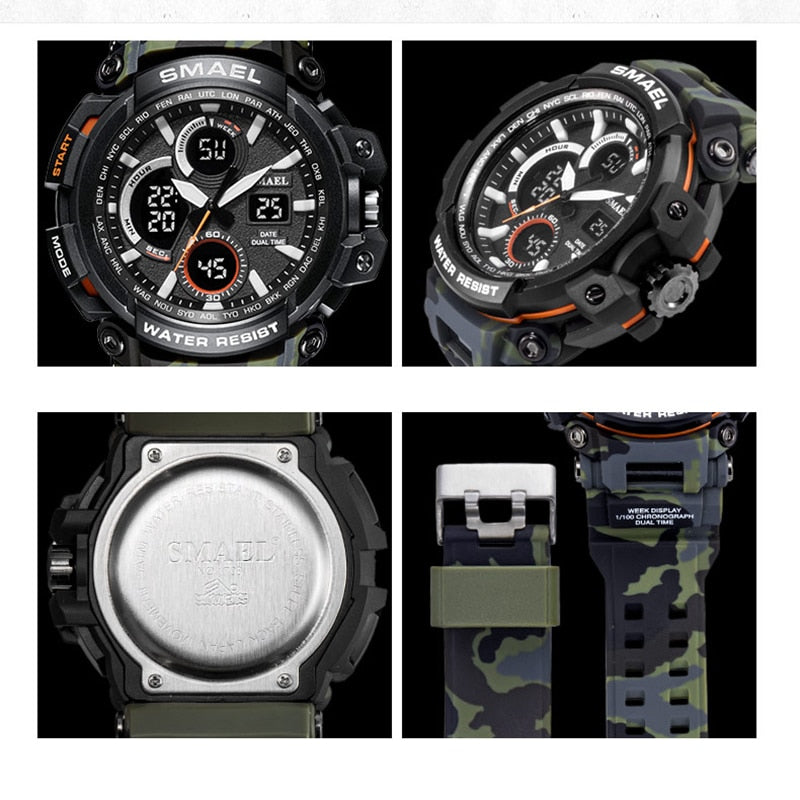 Men's LED Digital Military Sports Watches - Waterproof - Camo