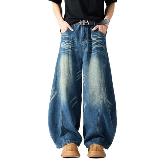 Loose and Clean Fit Curved Knife Versatile Straight Leg Pants
