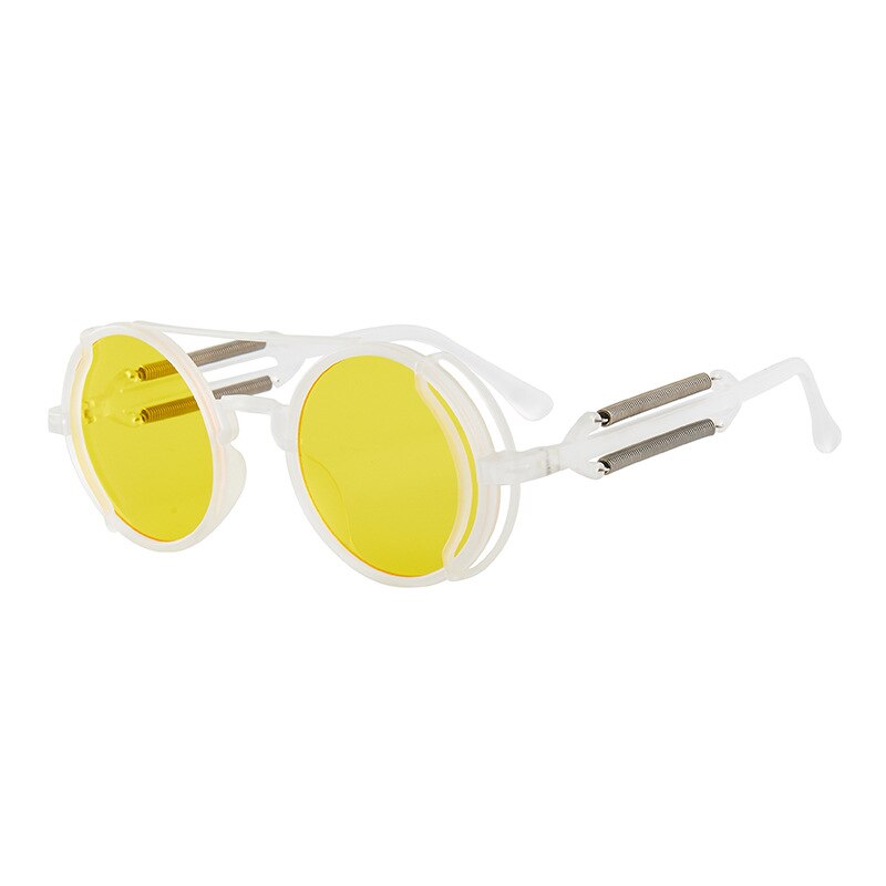 Retro Steampunk Sunglasses - UV400 Protection - Round Metal Frame