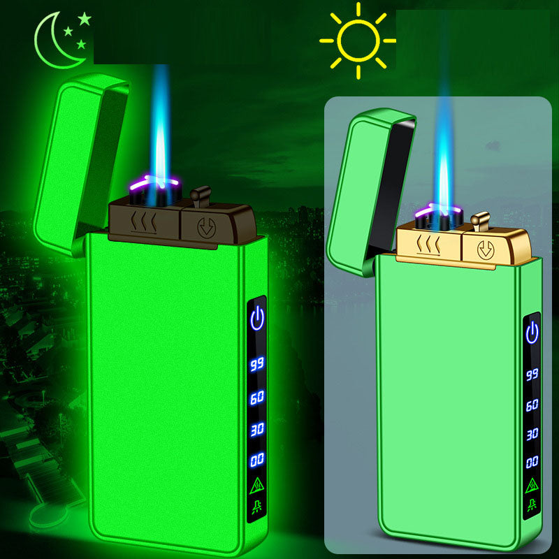 Gas-Electric Triple-Flame Metal Windproof Rechargeable Lighter