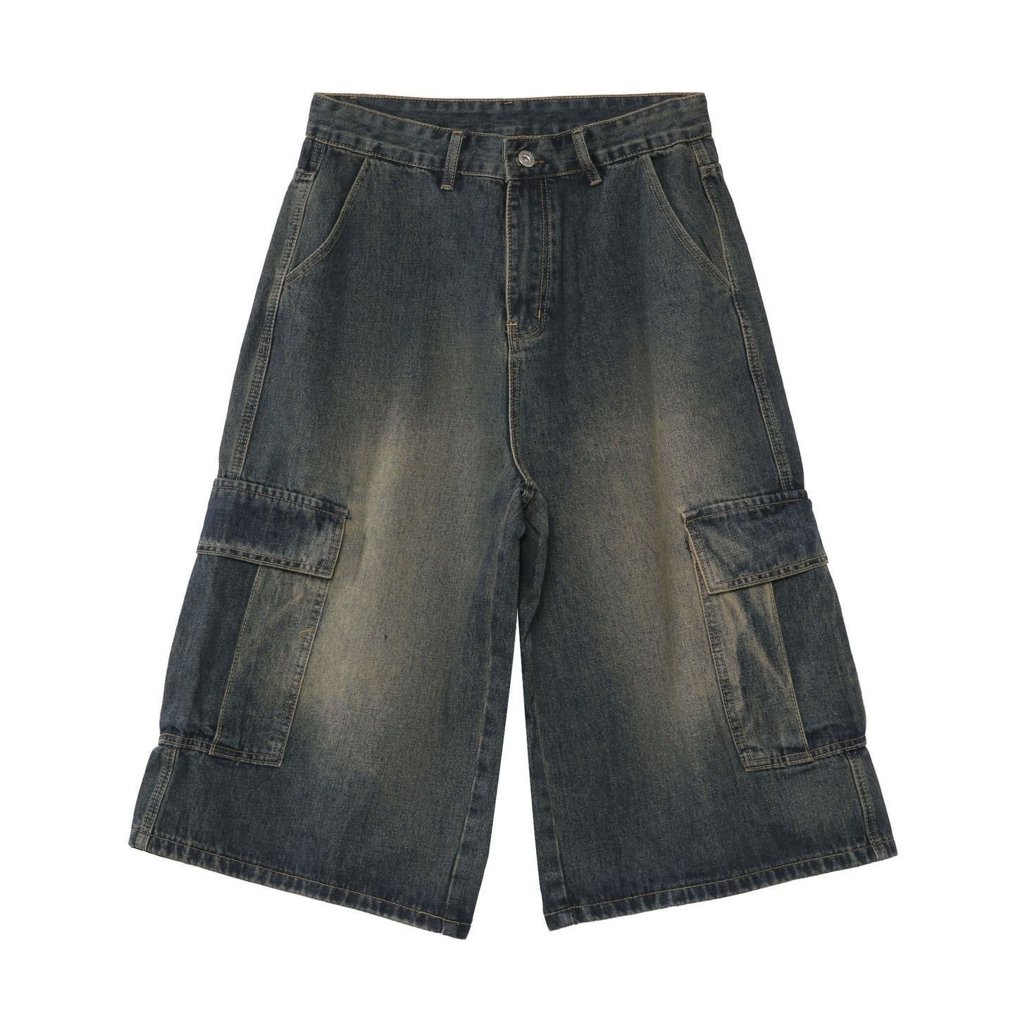 Multi-Pocket Skateboard Hip-Hop Denim Shorts for Men