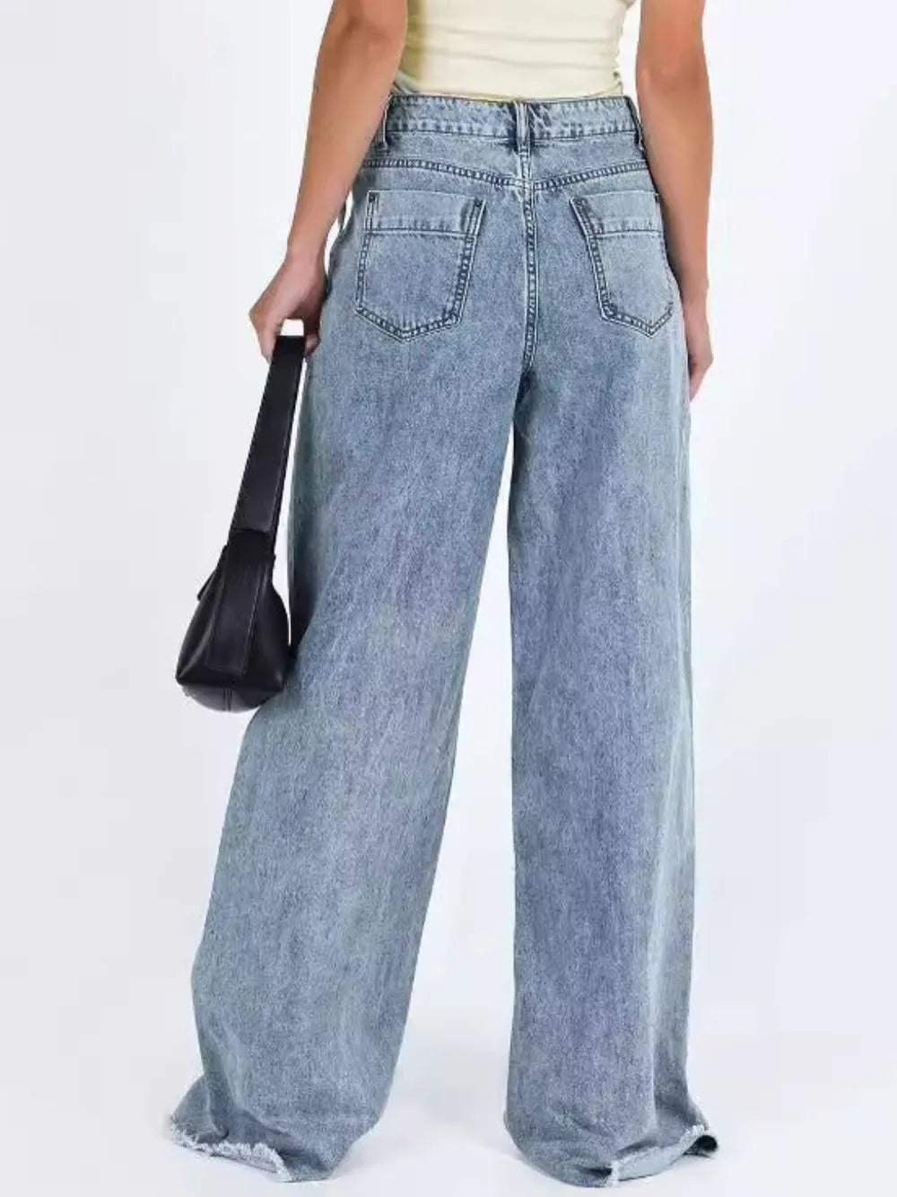 Wide Leg Jeans with Pockets - Premium Japanese Denim