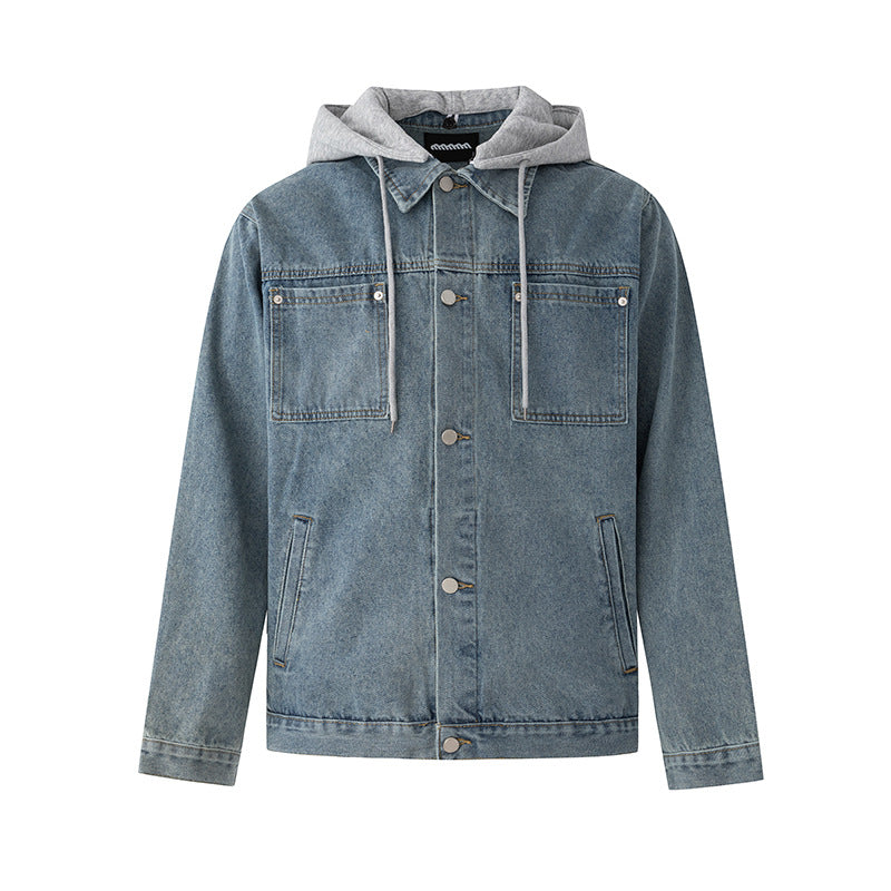 Casual Men's Hooded Denim Jacket