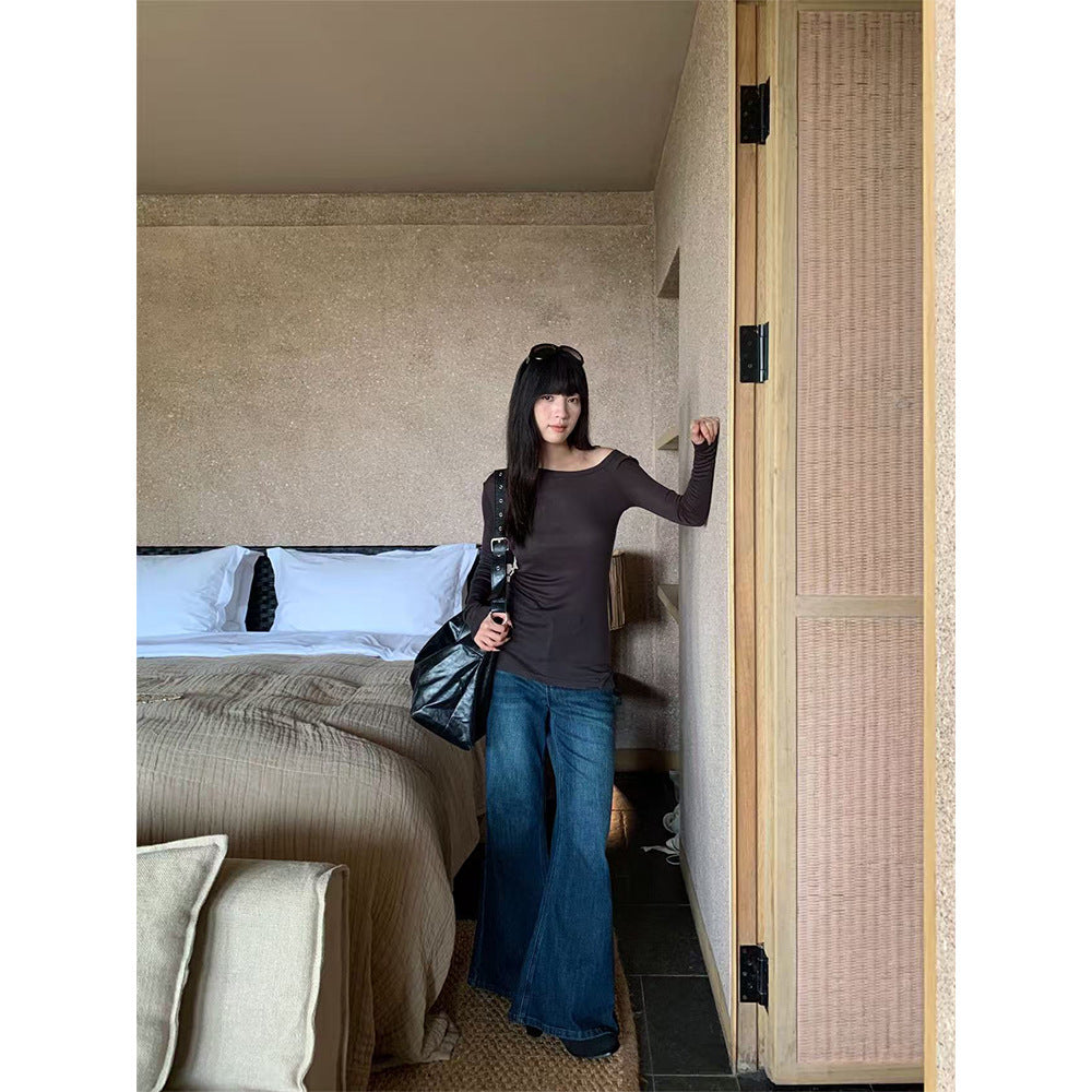 Flared Denim Pants for Women - High Street Wide Leg Long Pants