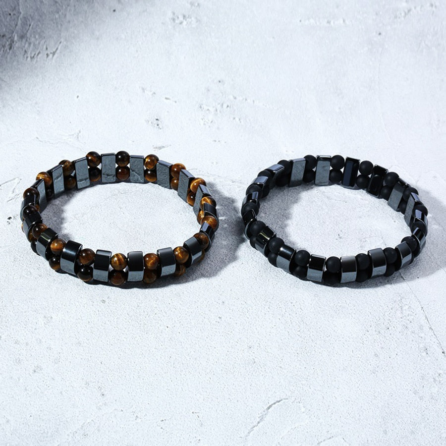 Double Hematite Tiger's Eye Bracelet