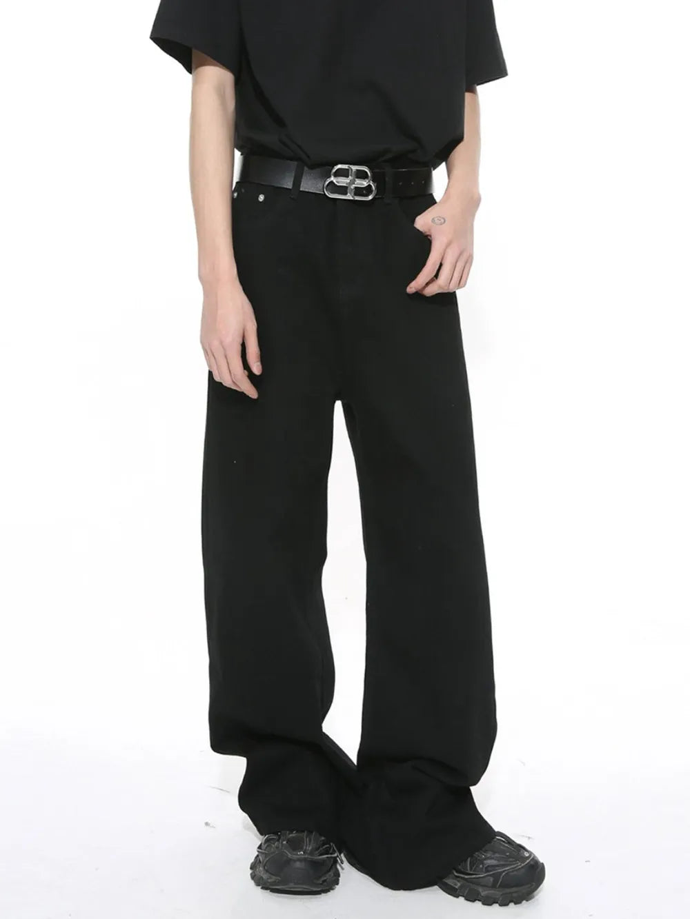 Premium Wide Leg Jeans with Pockets - Japanese Denim