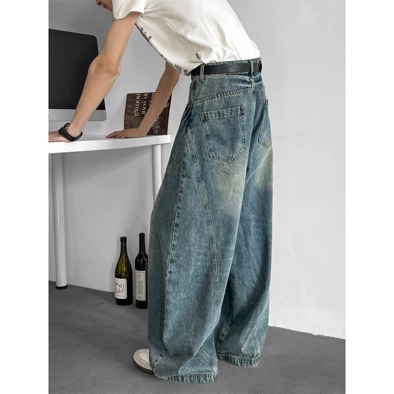 Bending Knife Denim Casual Pants for Men and Women