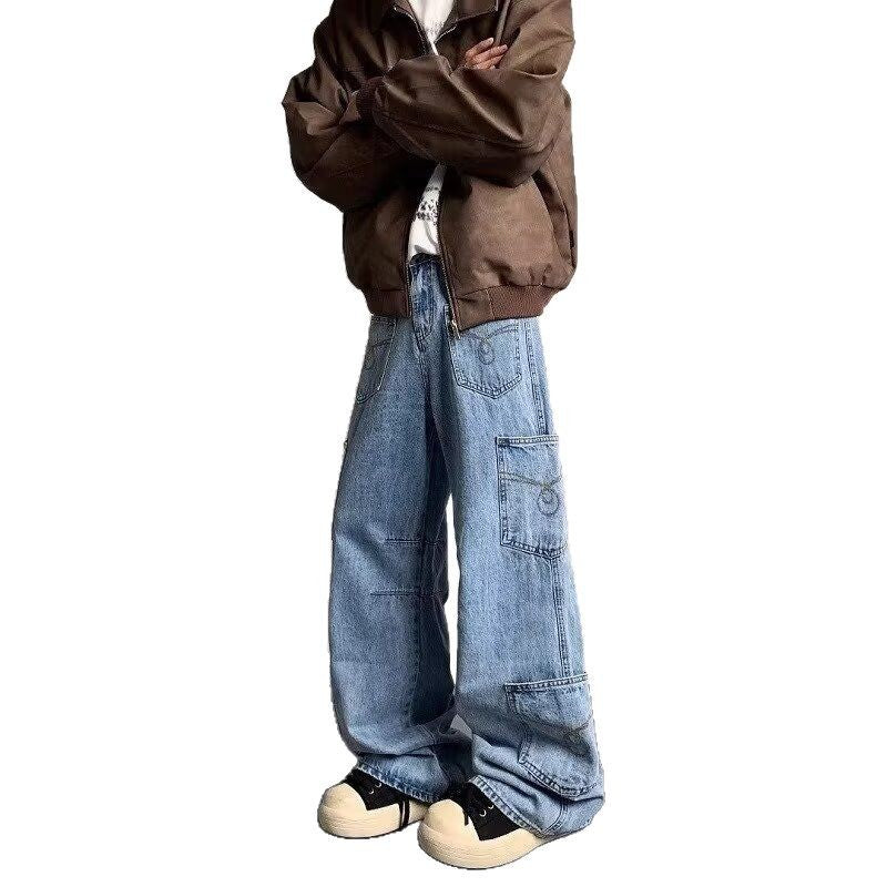 Washed Multi Pocket Design Denim Jeans