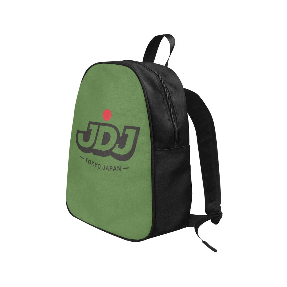 JDJ Logo Canvas Backpack Durable Cotton With Laptop Compartment