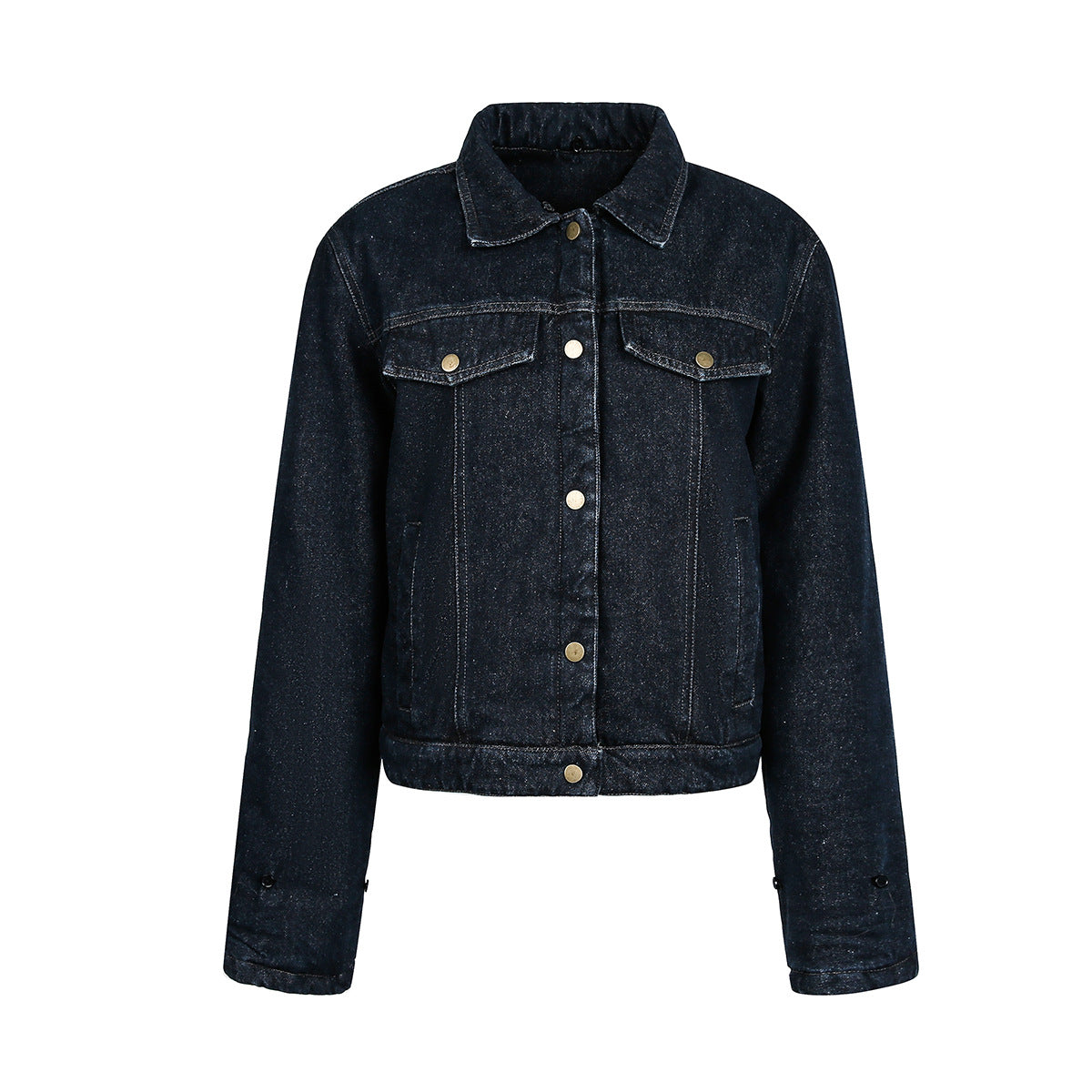 Wool Collar Denim Cotton Jacket