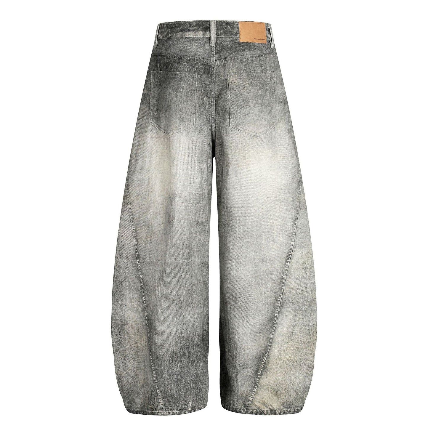 Men's Distressed Loose-Fit Knife-Shape Jeans in Washed Blue