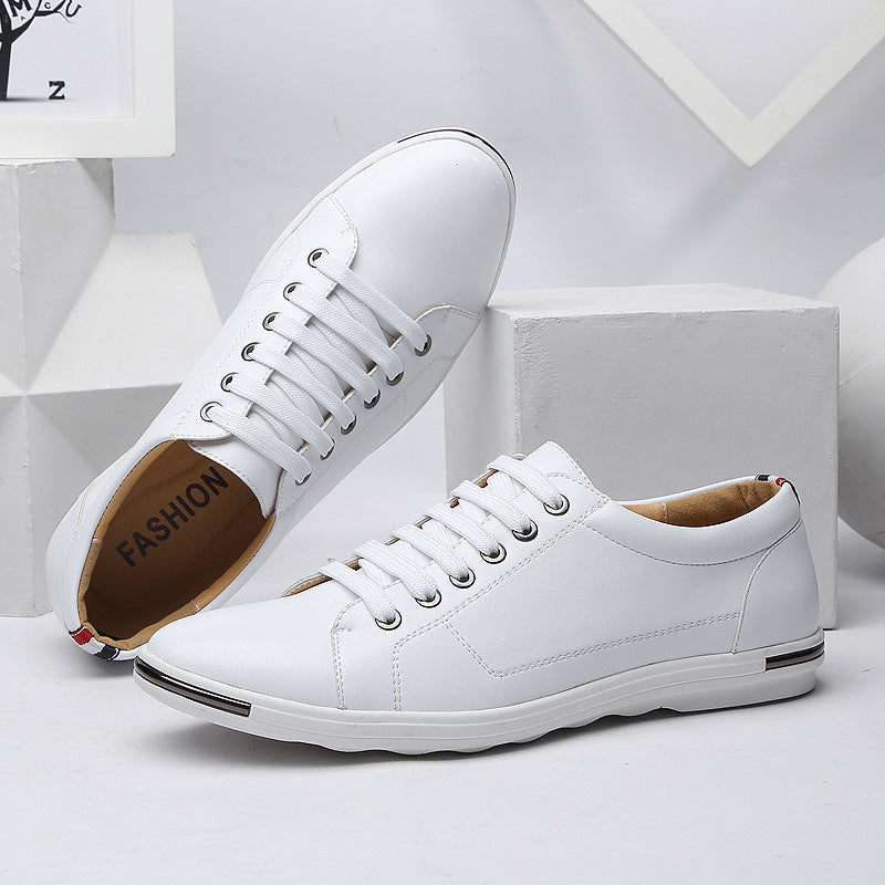 Men's Autumn Korean Style Trendy All-Match Casual Sports Shoes White Flat Shoes