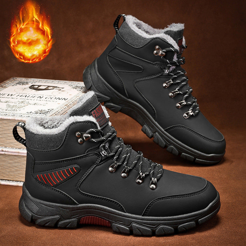 Warm Cotton Shoes with Fleece - Outdoor Hiking Shoes