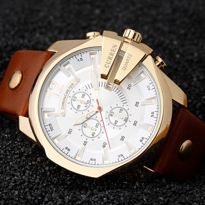 Men's Leather Waterproof Luxury Quartz Watch