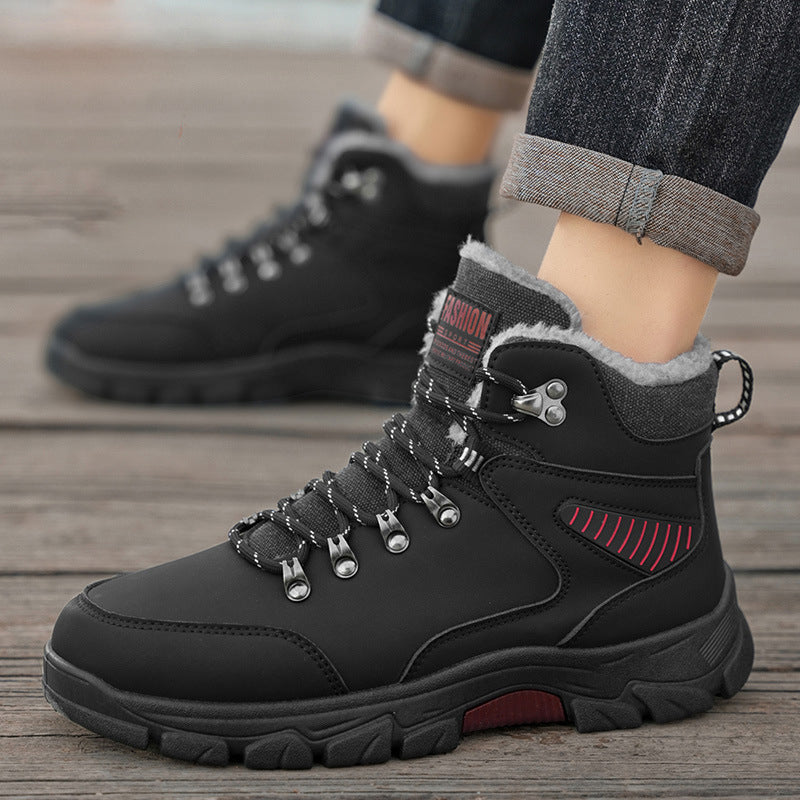 Warm Cotton Shoes with Fleece - Outdoor Hiking Shoes