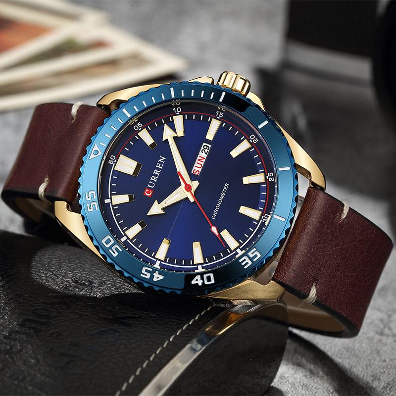 Luxury Men’s Leather Quartz Wrist Watches