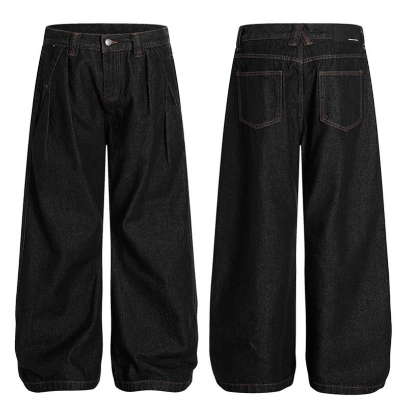 Luxury Black Denim Jeans with Japanese Craftsmanship