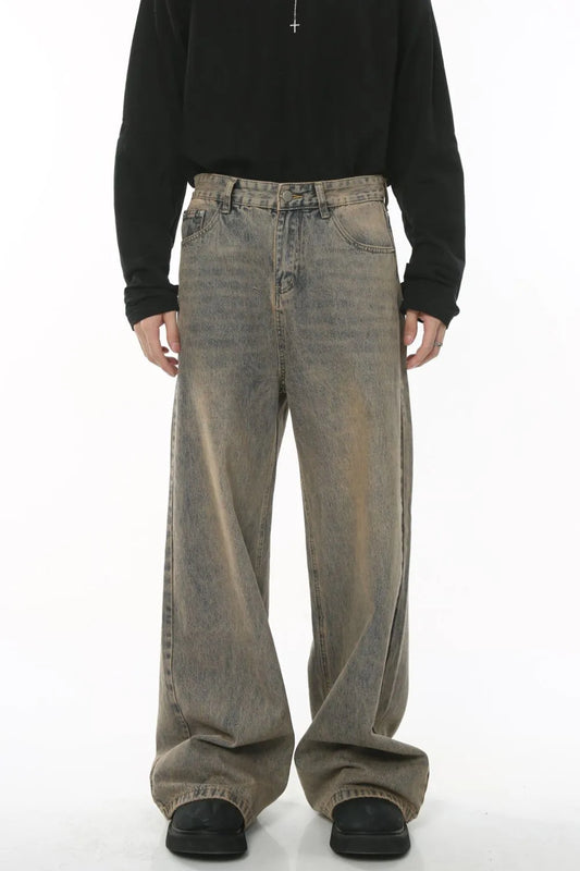 Premium Wide Leg Jeans with Pockets - Japanese Denim