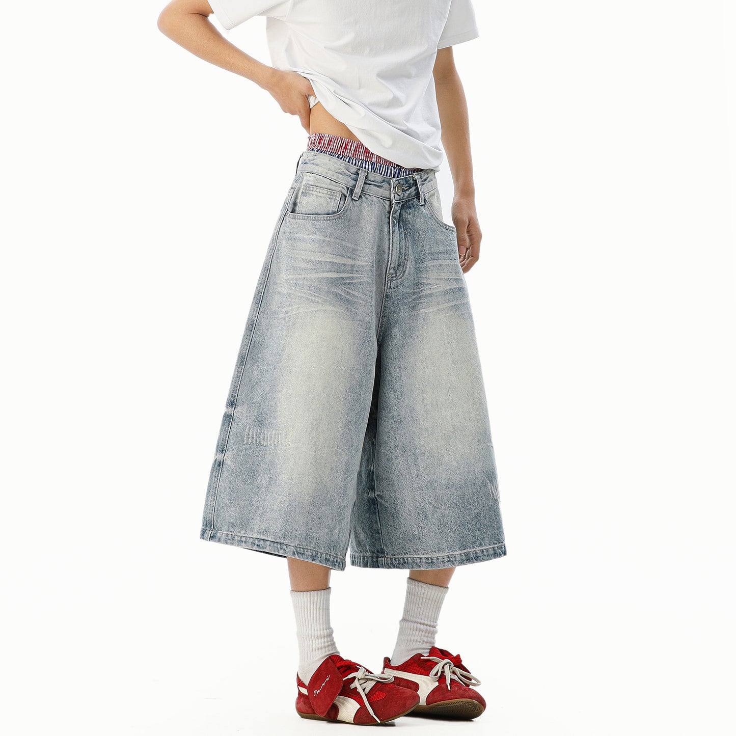 Men's High Waist Loose Wide Leg Summer Shorts