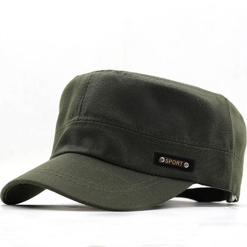 Flat Top Military Cap - Solid Color