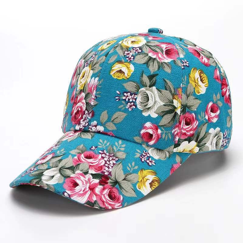 Small Floral Cloth Peony Baseball Cap Duck Bill Hat