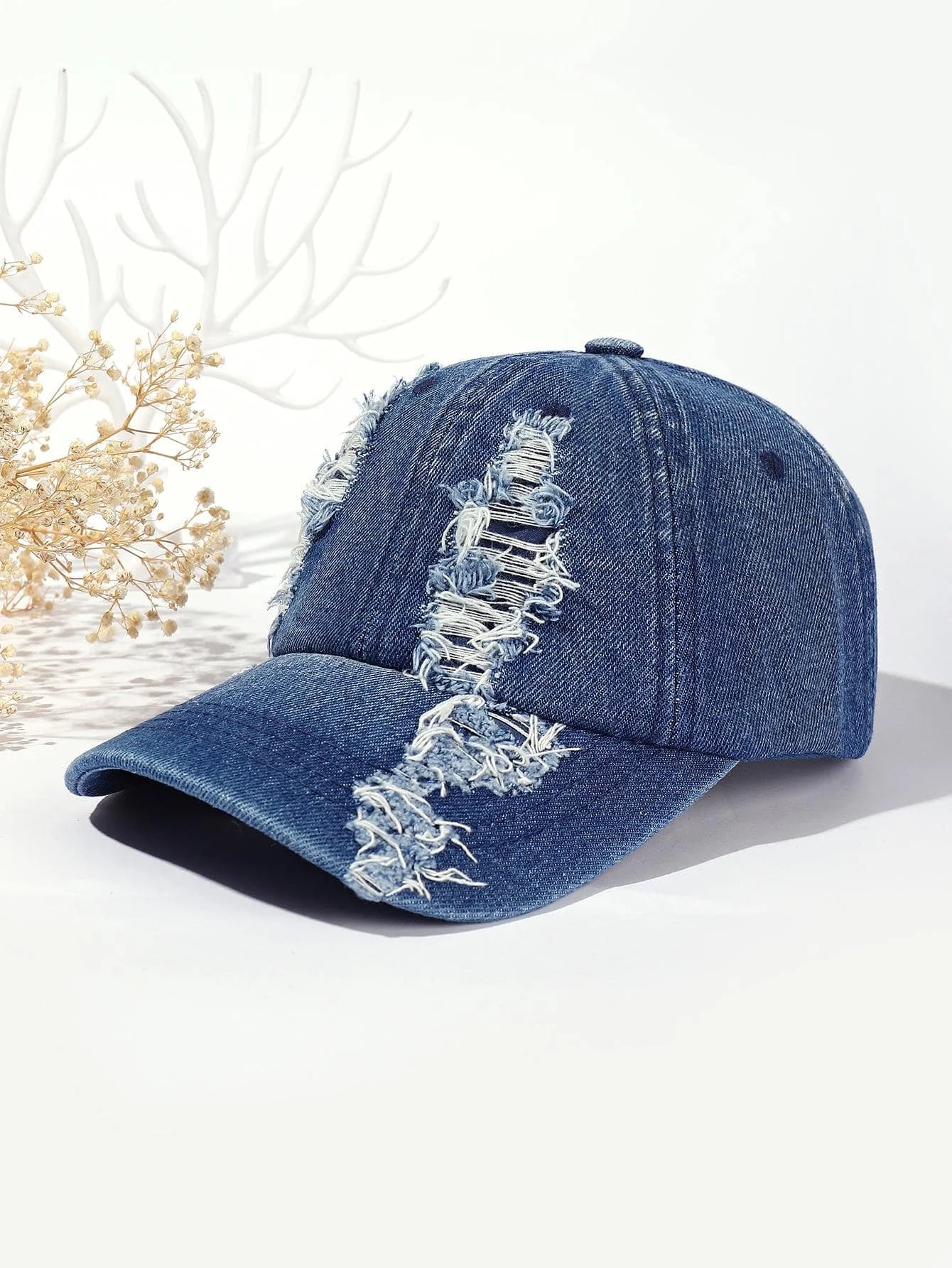 Vintage Washed Distressed Baseball Caps - Sports Denim Hats