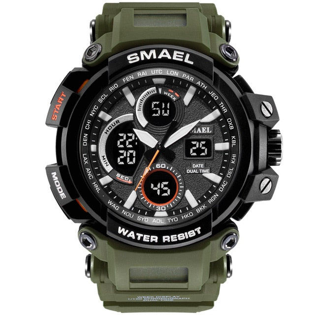 Camouflage Military Watch Men Waterproof Dual Time Display Men's Sport Wristwatch Digital Analog Quartz Watches Male 1708