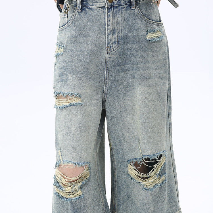 Premium Japanese Ripped Straight Leg Denim Pants