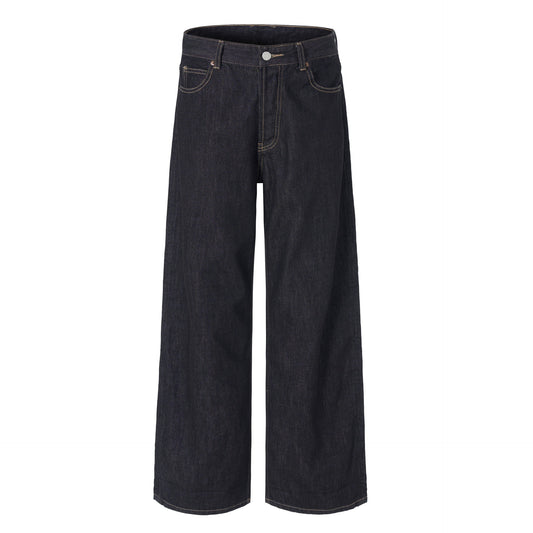 Premium Japanese Denim Long Pants with Vintage Wash for Streetwear
