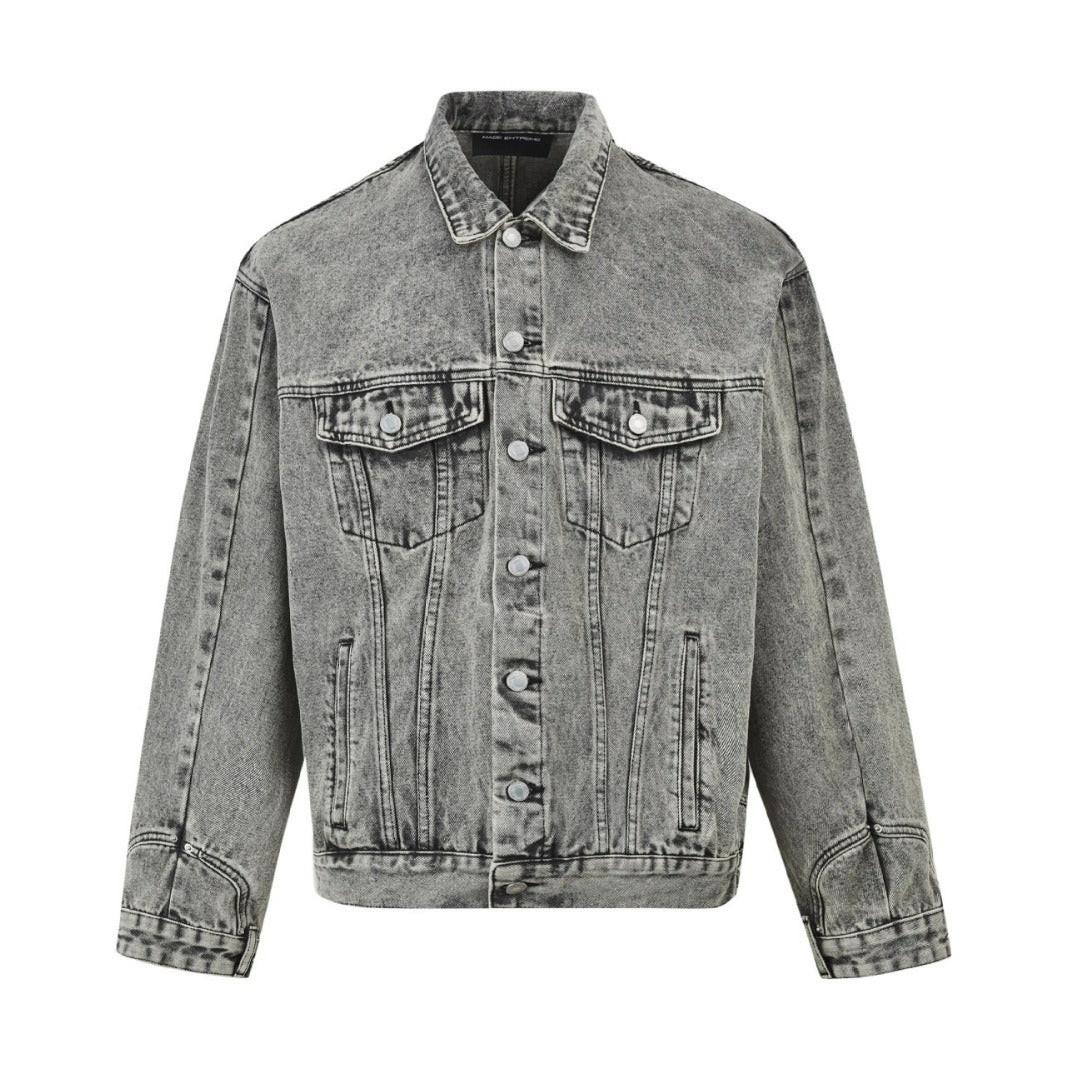 Street Heavy Washed Reverse Stitching Denim Vibe Outerwear