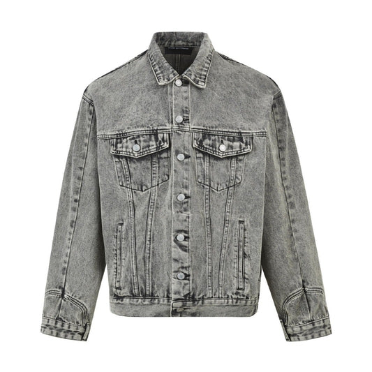 Street Heavy Washed Reverse Stitching Denim Vibe Outerwear
