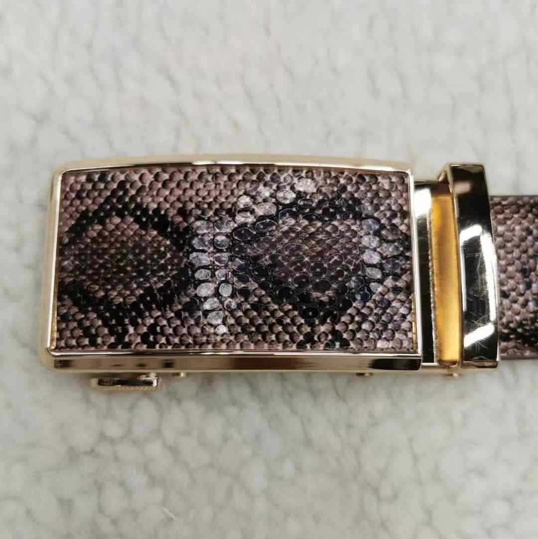 Leather Automatic Buckle Snakeskin Belt