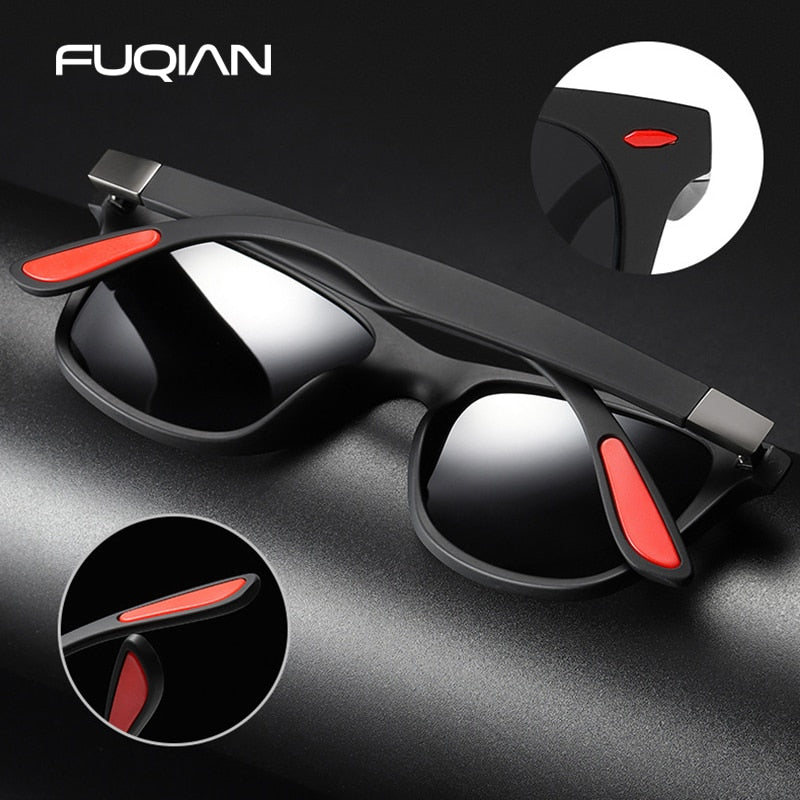 Polarized Square Sunglasses For Men And Women Black UV400 Driving Shades
