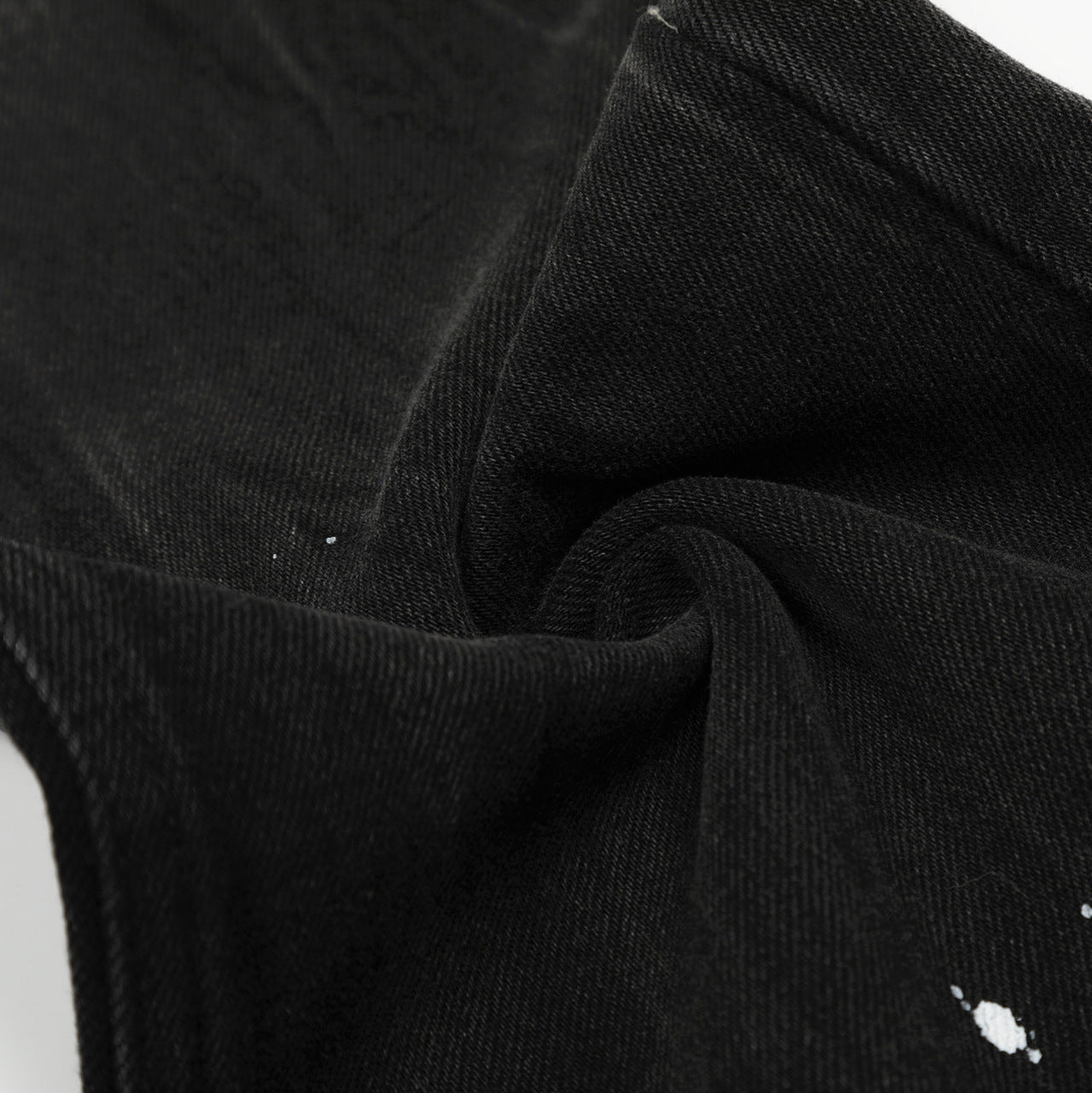 Washed Printed Straight Jeans