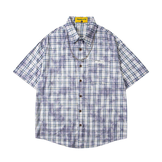 Retro Tie-Dye Design Short-Sleeved Shirt for Men and Women