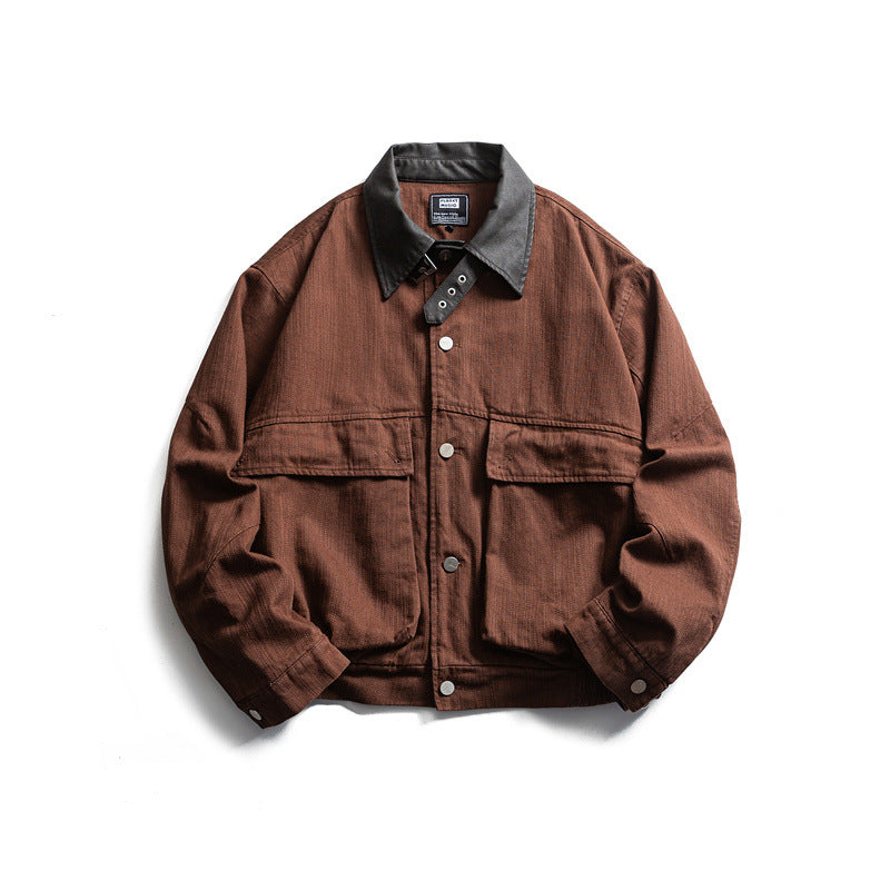 Work Jacket with Large Pockets Canvas Outerwear
