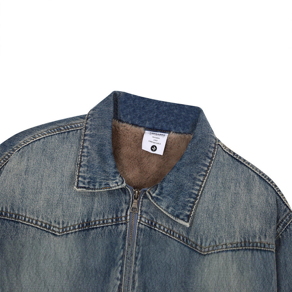 Men's Faded Cotton Denim Coat
