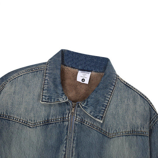 Men's Faded Cotton Denim Coat
