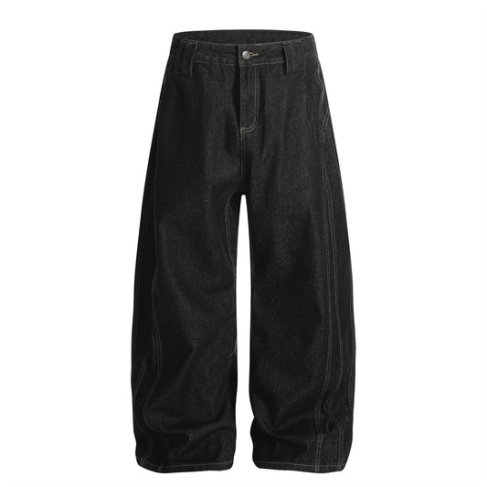 Street Style Men's Solid Color Patchwork Knife Cut Jeans