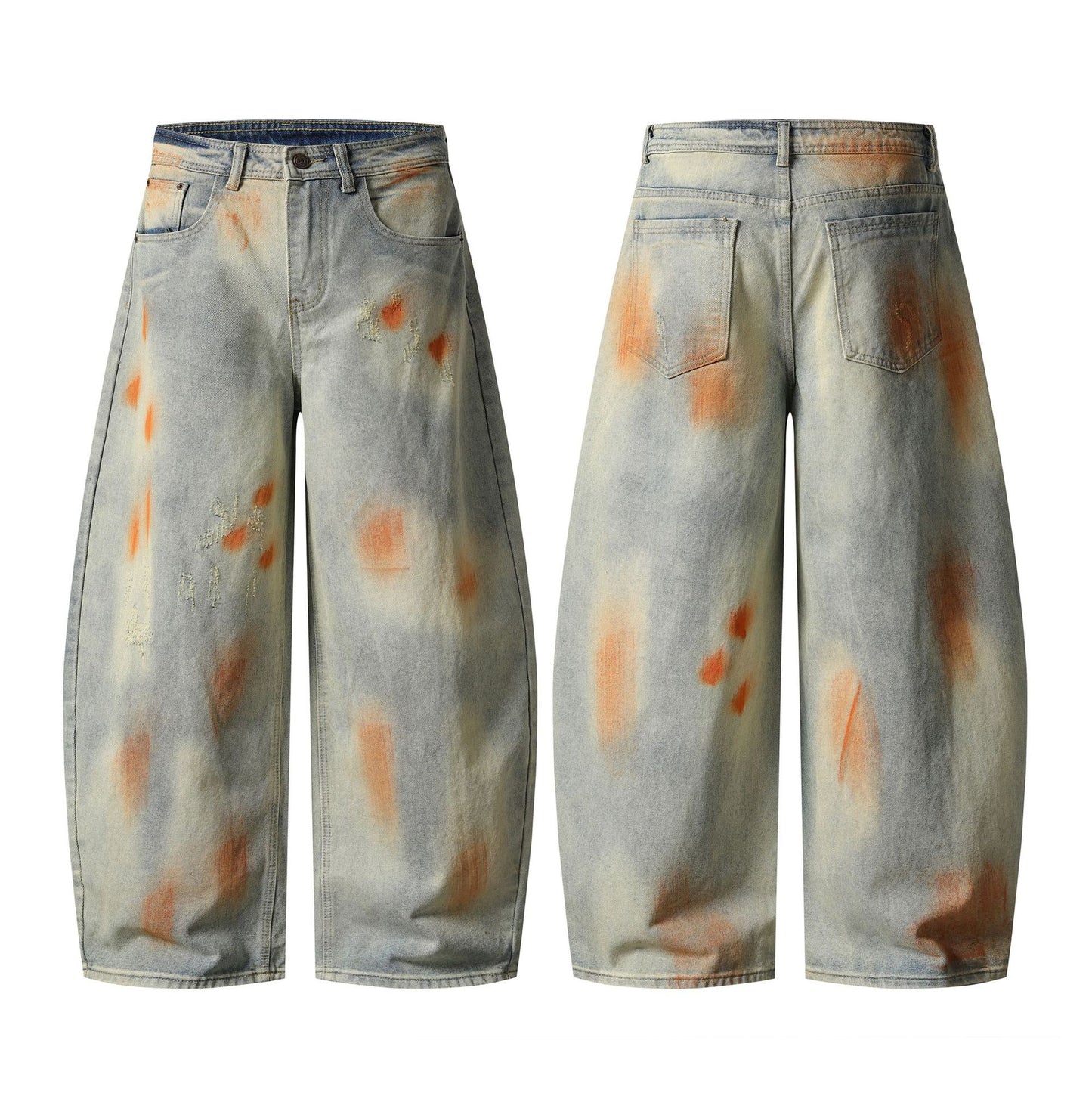 Unisex Retro Distressed Flared Denim Pants