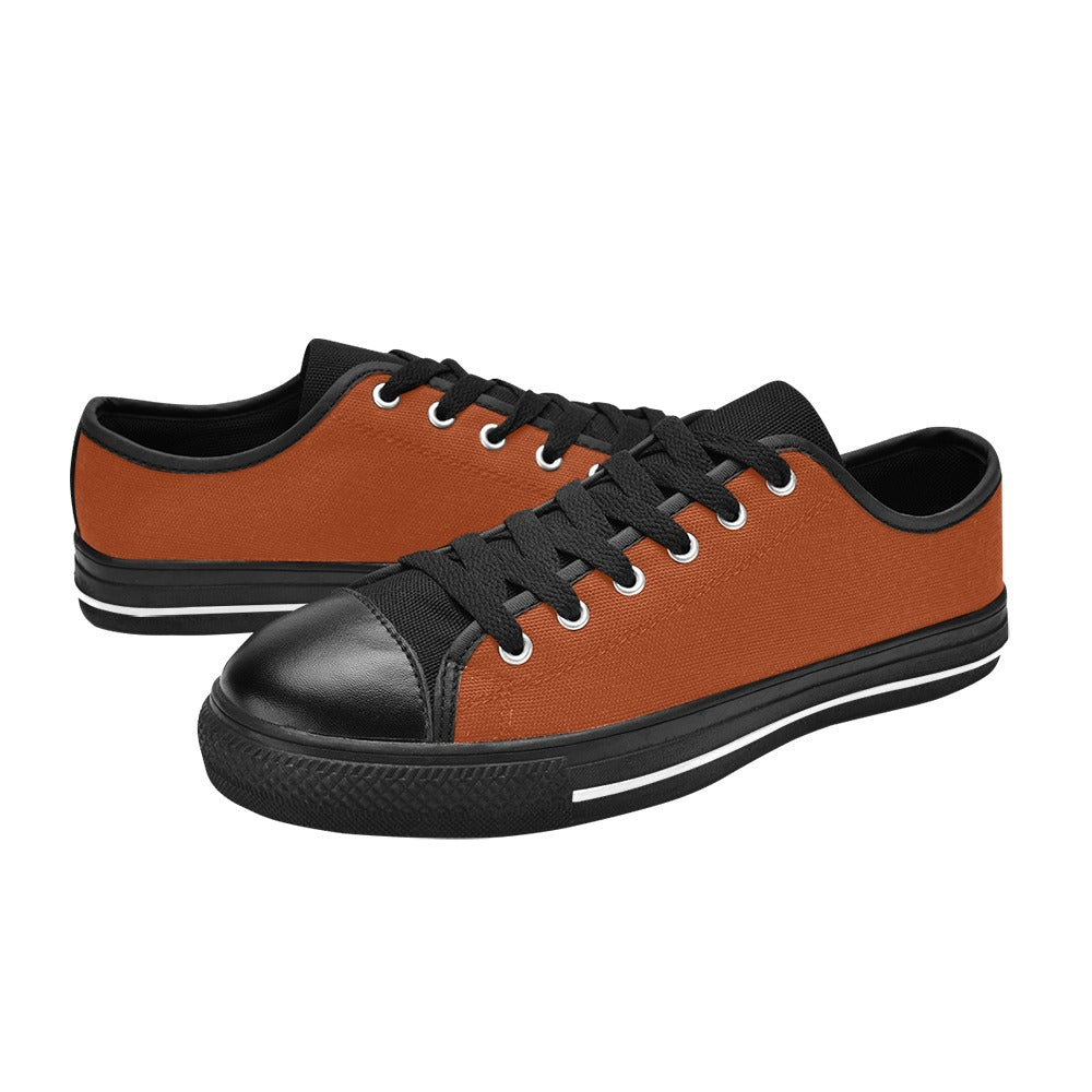 Canvas Low Top Men's Shoes - Burnt Orange