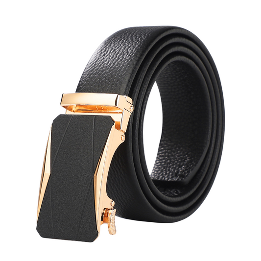 Men's High-End Automatic Buckle Business Belt - Cowhide Leather
