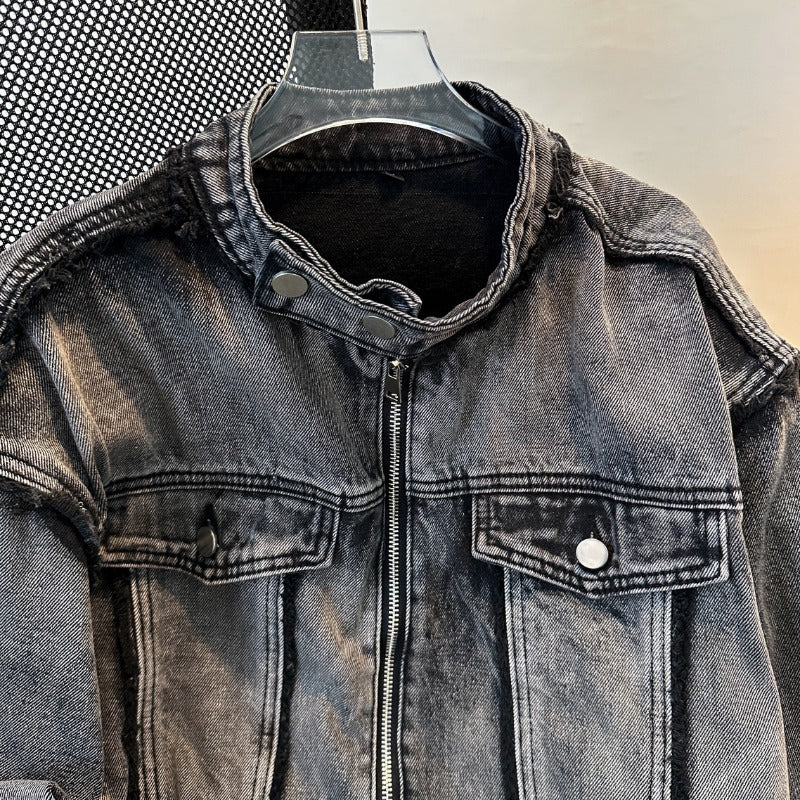 Washed High Street Denim Jacket for Men