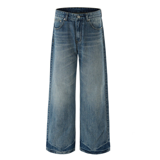 Style Simple Washed Flared Denim Trousers